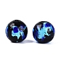 Handmade Silver Foil Glass Lampwork Beads, Round