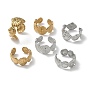 304 Stainless Steel Cuff Open Ring Setting, Swirl Round/Shell Shpe/Conch, with Loop