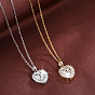 Valentine's Day Brass Pave Clear Cubic Zirconia Love Heart Pendant Necklaces for Women