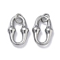 304 Stainless Steel Pendants, Oval Charm