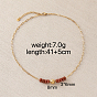 Synthetic Goldstone Hexagon Heishi Beads & 304 Stainless Steel Paperclip Chain Necklaces for Women