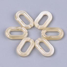 Anneaux liant acrylique, connecteurs à liaison rapide, pour la fabrication de chaînes de bijoux, style de pierres fines imitation, ovale