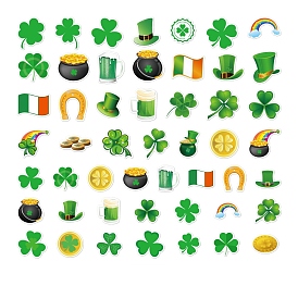 Saint Patrick's Day PVC Adhesive Stickers, for Suitcase, Skateboard, Refrigerator, Helmet, Mobile Phone Shell