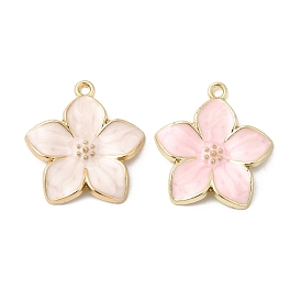 Подвески из эмали и сплава, цветок, золотые
