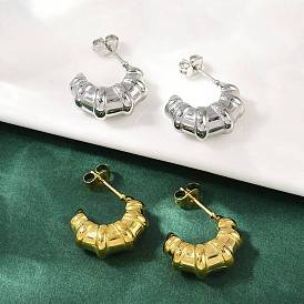 304 из нержавеющей стали серьги, круассан, ионное покрытие (ip)