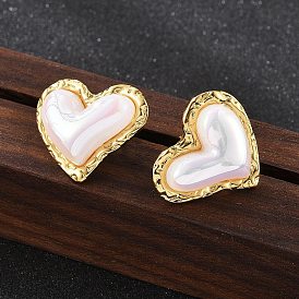 201 Серьги из нержавеющей стали, с 304 штифтами из нержавеющей стали и пластиковой имитацией жемчуга, ионное покрытие (ip)