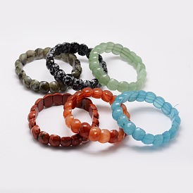 Facettierten Edelstein Perlen Stretch-Armbänder, 56 mm