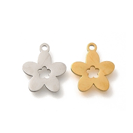 304 Stainless Steel Charms, Laser Cut, Flower Charm