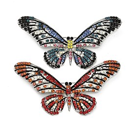 Брошь-булавка в виде бабочки со стразами, значок из сплава для рюкзака