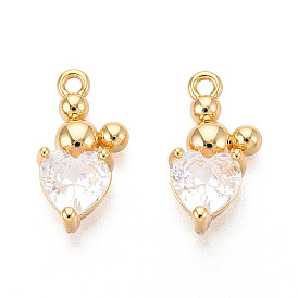 Латунные микро проложить кубического циркония подвески, сердце