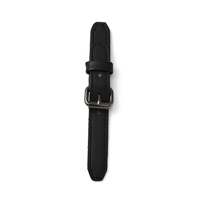 PU Imitation Leather Sew on Toggle Buckles, Tab Closures, Cloak Clasp Fasteners, with Iron Roller Buckles