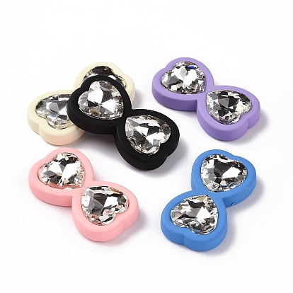 Acrylic Cabochon, with Acrylic Rhinestone, Bowknot