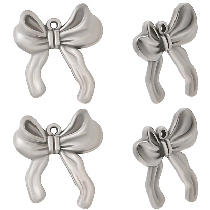 20 шт. 304 подвески из нержавеющей стали, очарование бантом, анти-тускнение, ионное покрытие (ip)
