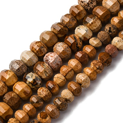 Естественного изображения яшмы бисер нитей, граненые, тыква