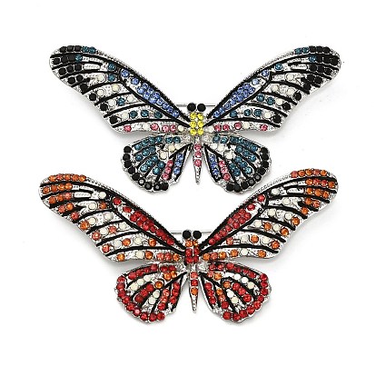 Брошь-булавка в виде бабочки со стразами, значок из сплава для рюкзака