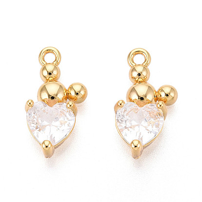 Латунные микро проложить кубического циркония подвески, сердце