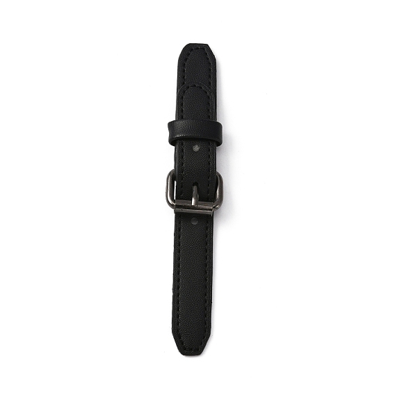 PU Imitation Leather Sew on Toggle Buckles, Tab Closures, Cloak Clasp Fasteners, with Iron Roller Buckles
