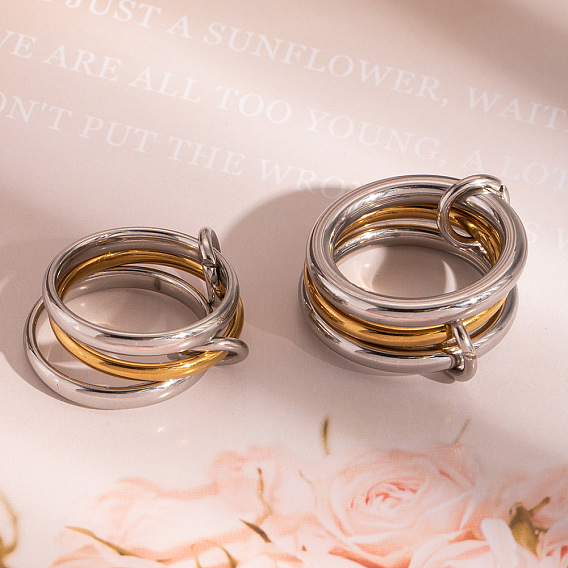 Кольца для пальцев из нержавеющей стали, складывающиеся в стопку