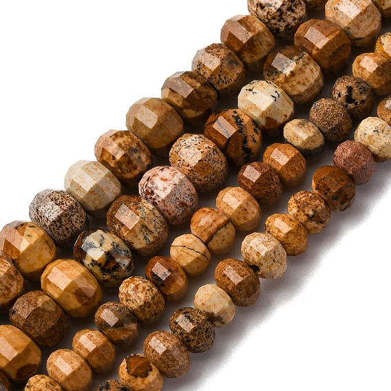 Естественного изображения яшмы бисер нитей, граненые, тыква