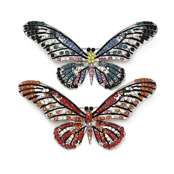 Брошь-булавка в виде бабочки со стразами, значок из сплава для рюкзака
