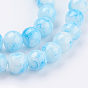 Spray Painted Glass Bead Strands, Round