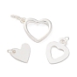 925 стерлингового серебра прелести сердца, с прыжковых колец