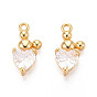 Латунные микро проложить кубического циркония подвески, сердце