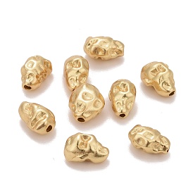 Brass Beads, Matte Style, Twist Nuggets, Cadmium Free & Nickel Free & Lead Free, Long-Lasting Plated