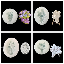 Moules en silicone de décoration d'affichage de fleur de qualité alimentaire de bricolage, moules de résine, pour la résine UV, fabrication de bijoux en résine époxy