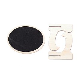 Oval Wooden Mini Chalkboard Signs, with Support Stand, for Wedding & Birthday Party Decoration