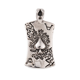 304 Stainless Steel Pendants, Ace of Spades Charm