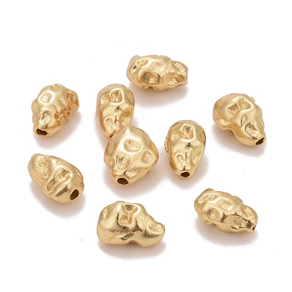 Brass Beads, Matte Style, Twist Nuggets, Cadmium Free & Nickel Free & Lead Free, Long-Lasting Plated