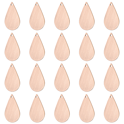 Brass Pendants, Stamping Blank Tag, Teardrop