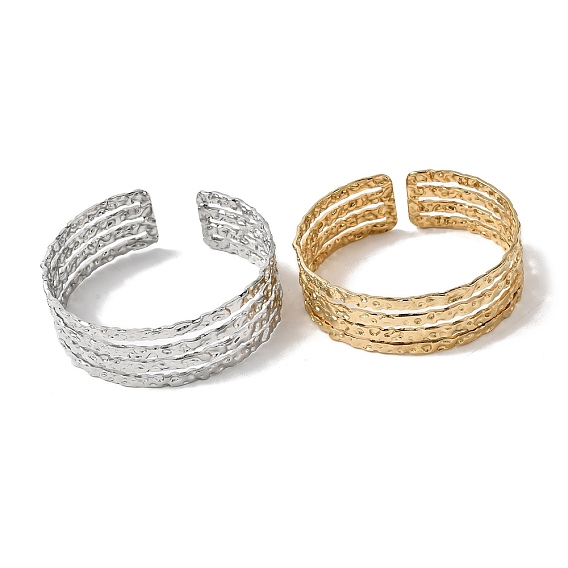 Кованые 304 браслеты-манжеты из нержавеющей стали, многорядные браслеты для женщин