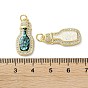 Pendentifs en laiton zircon cubique transparent, avec opale synthétique et anneau de saut, réel 18 k plaqué or, bouteille