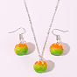 Charming 3D Fruit Jewelry Set with Orange Earrings and Necklace for Women - Fun and Fashionable Countryside Style