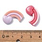 Valentine's Day Opaque Resin Decoden Cabochons, Rainbow with Heart