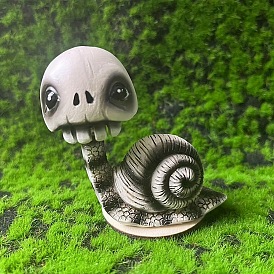 Halloween Theme Skull Snail Resin Display Decorations, for Car or Home Office Desktop Ornaments