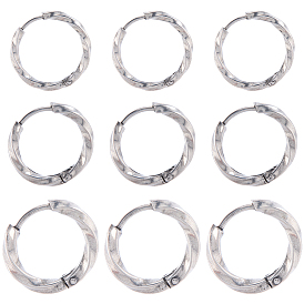 18 шт. 3 стили 316 серьги-кольца из нержавеющей стали