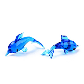 Handmade Lampwork Home Decorations, 3D Dolphin Ornaments for Gift