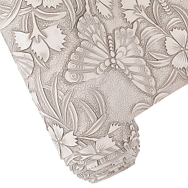 Искусственная кожа, для поделок, цветочным узором