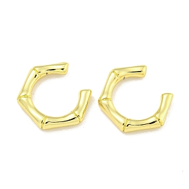 Brass Cuff Earrings, Hexagon