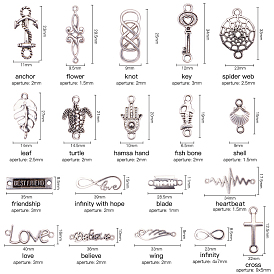 Tibetan Style Alloy Links/Connectors, Mixed Shape