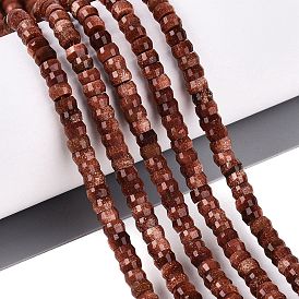 Synthetic Goldstone Beads Strands, Rondelle, Faceted