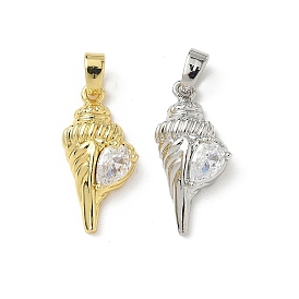 Латунные микро проложить кубического циркония подвески, форма раковины