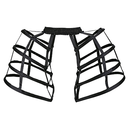 Polyester et acier 4 jupon à cerceaux, jupe crinoline à chevrons ajourée en forme de cage à oiseaux