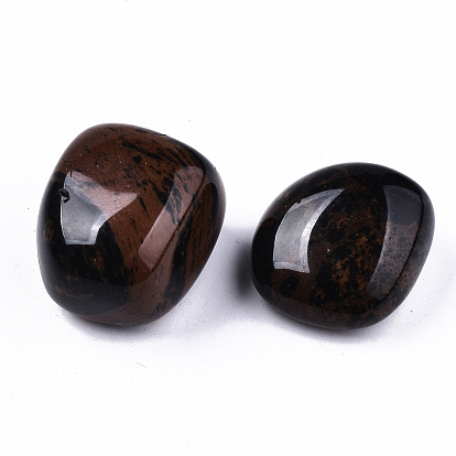 Natural Mahogany Obsidian Beads, Healing Stones, for Energy Balancing Meditation Therapy, Tumbled Stone, Vase Filler Gems, No Hole/Undrilled, Nuggets