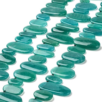 Natural Amazonite Beads Strands, Top Drilled, Oval Charms