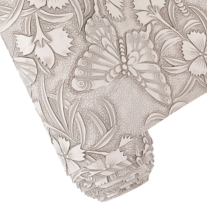 Искусственная кожа, для поделок, цветочным узором