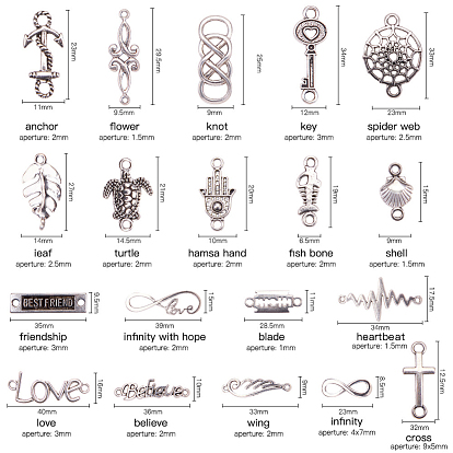 Tibetan Style Alloy Links/Connectors, Mixed Shape